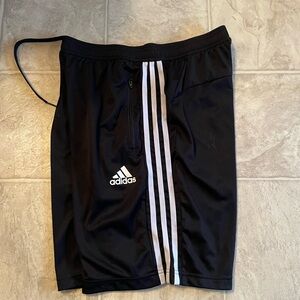 Adidas Primeblue Black Shorts with Triple White Stripes